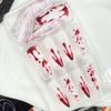 24Pcs Halloween Press on Nails Horror Blood Extra Long Fake Nail Tips Red White Full Cover Acrylic Nails Reusable for Women Holiday Manicure Decoration Supplies view 4