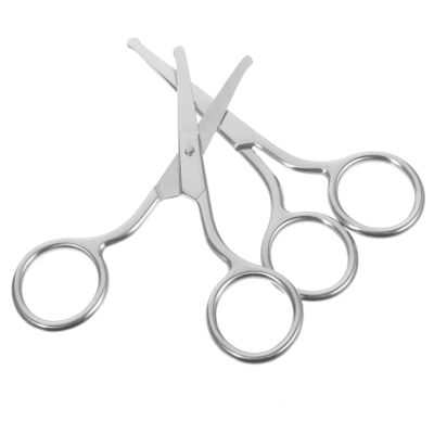MUSISALY 2Pcs Stainless Steel Nose Hair Trimming Scissors with Rounded Tips Multi Purpose Eyebrow Grooming Scissors for Facial Hair Shaping Portable and Skin Friendly Design for Travel Use