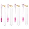 CATIEBYE 4pcs Portable Eyelash Tube with Keychain Durable Plastic Mascara Wands for Travel and Daily Makeup Artificial Fiber Lash Brush Applicators for Delicate Fashionable Eyelash Styling view 1