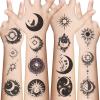 10 Sheets Sun & Moon Temporary Tattoos Birthday Themed Party Supplies Decoration Favors Lunar & Solar Sticker for Kids Boys Home Activity Class Prizes Carnival Holldays Rewards (Sun Moon) view 1