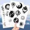 10 Sheets Sun & Moon Temporary Tattoos Birthday Themed Party Supplies Decoration Favors Lunar & Solar Sticker for Kids Boys Home Activity Class Prizes Carnival Holldays Rewards (Sun Moon) view 3