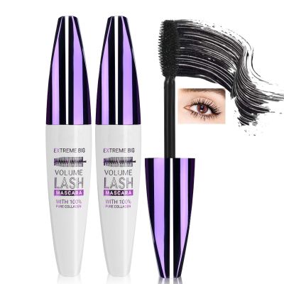 2PCS Black Mascara for Eyelashes, 5D Colored Mascara WaterproofNatural CurlingLengthening Curling rimel de pestaas Volumefor Women Eye Makeup Cosplay & Parties