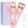 Electric Shaver for Women, 2 in 1 Wet & Dry Waterproof Hair Removal with 2 Removable Heads, Rechargeable Cordless Silk Glide Pro Shaver for Leg Arm Underarm Bikini Area, IPX7 Waterproof, Pink view 1