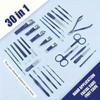 30 in 1 Manicure Cutters Nail Clipper Set Household Steel Manicure Kit Clippers Pedicure Sciss view 3
