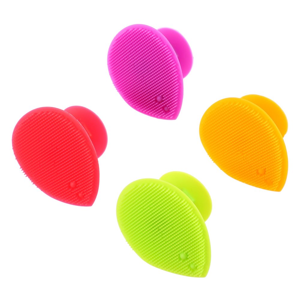 ASAKKURA 4Pcs Silicone Facial Cleansing Brushes Soft Gentle Face Scrubbers for Deep Pore Cleaning and Massage Skin Friendly Handheld Exfoliating Tools for Travel and Home Use