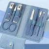 7 Pieces Stainless Steel Colorful Nail Clippers Manicure Set with Leather Bag Care Tools Grooming Kit view 1