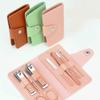 7 Pieces Stainless Steel Colorful Nail Clippers Manicure Set with Leather Bag Care Tools Grooming Kit view 2