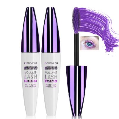 2PCS Purple Mascara for Eyelashes, 5D Colored Mascara WaterproofNatural CurlingLengthening Curling rimel de pestaas Volumefor Women Eye Makeup Cosplay & Parties