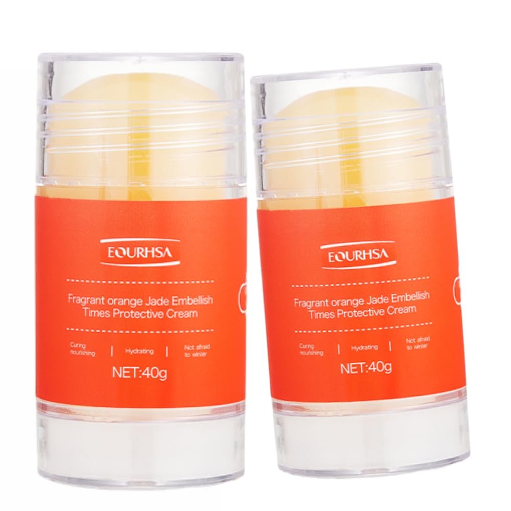 Crack Feet Prevention Stick, Heel Cream For Dry Cracked Feet, Foot Care Cream Moisturizing Foot Balm, Remove Dead Skin And Softening Dry Skin (Orange*2)