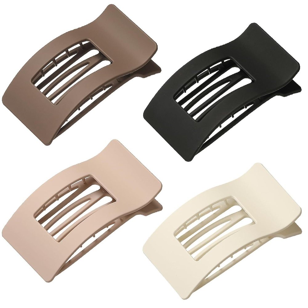 4 Pcs Flat Hair Clips-Square Flat Claw Clips for Women Girls-Strong Hold French Hair Clips for Thick Thin Hair-Stylish Classic Hair Barrettes