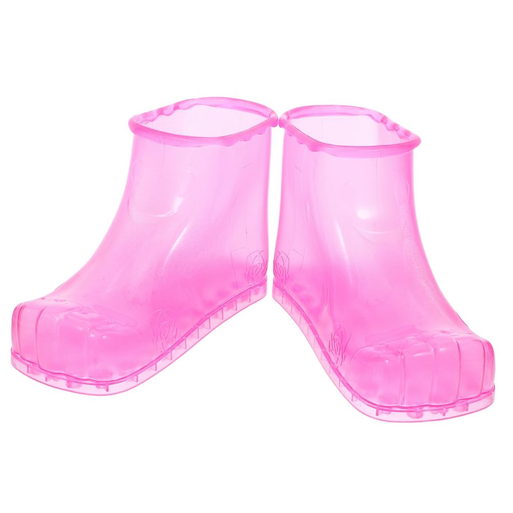 ASAKKURA Rosy Foot Bath Shoes High Tube Household Foot Massage Spa Heat Resistant PVC Non Leak Water Soaking Slippers for Home Hotel Massage Shop Use