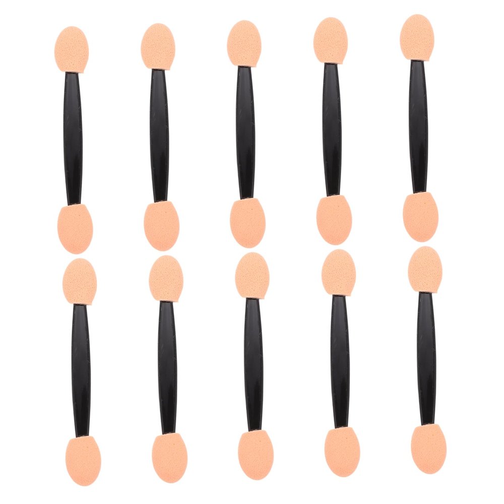 ASAKKURA 100pcs Double Ended Eyeshadow Sponge Applicators Latex Soft Cosmetic Sticks for Eye Makeup Eyeliner Eyebrow Durable Handle Skin Friendly Latex Tips