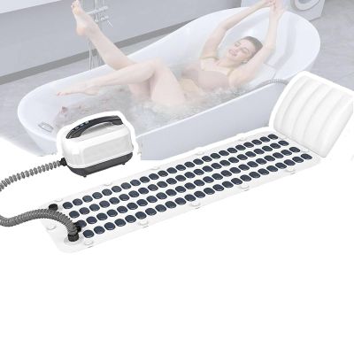 Bubble Bath Machine: Portable Bath Spa Massage Mat with Anti-Slip Mat, Electric Air Pump, Inflatable Pillow, and Remote Control - Large Size for Home Use