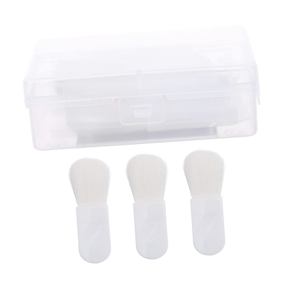 Beaupretty 3pcs Mini Blush Brush Portable Makeup Beauty Brush Soft Synthetic Bristles Compact Cosmetics Tool with Storage Box for Women Random Color