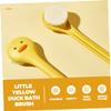 ASAKKURA Long Handle Plastic Bath Brush with Soft Dense Bristles for Body Cleansing and Massage Cute Yellow Design Shower Scrubber for Effortless Bathing and Easy Wall Storage view 3