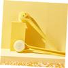 ASAKKURA Long Handle Plastic Bath Brush with Soft Dense Bristles for Body Cleansing and Massage Cute Yellow Design Shower Scrubber for Effortless Bathing and Easy Wall Storage view 4