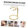 Baluue Metal Shaving Brush Rack with Razor Holder Durable Resistant Stand for Home and Salon Bathroom Organizer Efficient Air Drying Tool Storage view 2