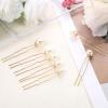 18Pcs Pearl Hair Pins Wedding Hair Accessories Different Size Hairs Clips U Shaped Pearl Bobby Pins for Brides Bridesmaids Women, Gold view 3