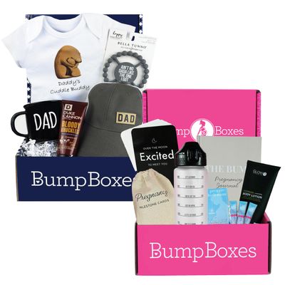 Bump Boxes Bundle for Expecting Parents First Time Dad & 1st Trimester Mom Gift Set
