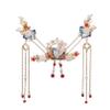 5 Pcs Flower Tassels Hairpin, Chinese Hair Pins Flower Pins for Hair, Chinese Hanfu Hairpin Rhinestone Pearl Clips Headpiece, Retro Hanfu Wedding Brides Updo Long Hair Accessories (Jingtai Blue) view 1