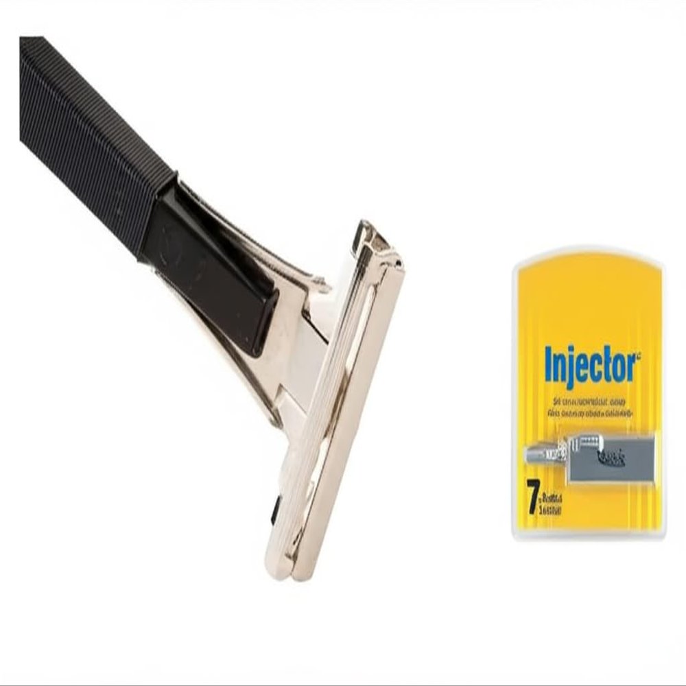 Shave Classic Injector Razor - Single Edge Safety Razor with Premium Refill Blades, Classic Design, Compatible with Standard Injector Blades (1 Handle - 7 Refill Blades)