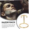 ETHZZLE Metal Shaving Brush and Razor Stand Holder Gold Barber Shaving Brush Rack for Neat Storage Convenient Daily Shave Organizer Easy and Safe view 4