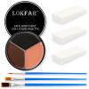Black Brown Terracotta Face & Body Paint - Blendable Facepaint Foundation with Sponge & Brush for Skin, Professional Halloween Face Make-up Kit for Wolf Werewolf Tiger Deer Lion Beard Cosplay Costume view 1
