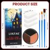 Black Brown Terracotta Face & Body Paint - Blendable Facepaint Foundation with Sponge & Brush for Skin, Professional Halloween Face Make-up Kit for Wolf Werewolf Tiger Deer Lion Beard Cosplay Costume view 2
