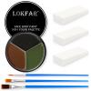 Black Brown Green Face & Body Paint - Blendable Facepaint Foundation with Sponge & Brush for Skin, Professional Halloween Face Make-up Kit for Camo Hunting Army Military Deer Camouflage Dirt Costume view 1
