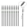 Nail Drill Bits Set, Diamond Milling Cutter Nail Drill Bits Pack of 10 Stainless Steel Fine Medium Coarse Extra Fine Grind for Electric Nail Drill Machine(E237-c) view 2