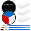 Red White and Blue Face Body Paint, Patriotic 4th/Fourth of July USA Themed Accessories for Women, Baseball Softball Eye-Black Sport, Halloween Face Make-up Kit for American Flag Clown Joker Costume view 1