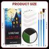 Black White Green Face & Body Paint - Blendable Facepaint Foundation with Sponge & Brush for Skin, Professional Halloween Face Make-up Kit for Grinch Shrek Alien Frankenstein Wicked Witch Costume view 2