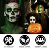 Black White Green Face & Body Paint - Blendable Facepaint Foundation with Sponge & Brush for Skin, Professional Halloween Face Make-up Kit for Grinch Shrek Alien Frankenstein Wicked Witch Costume view 4