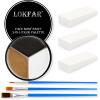 Black White Metallic Brown Face & Body Paint - Blendable Facepaint Foundation with Sponge & Brush for Skin, Professional Halloween Face Make-up Kit for Cat Deer Cheetah Leopard Tiger Lion Costume view 1