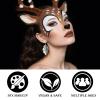 Black White Metallic Brown Face & Body Paint - Blendable Facepaint Foundation with Sponge & Brush for Skin, Professional Halloween Face Make-up Kit for Cat Deer Cheetah Leopard Tiger Lion Costume view 4