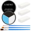 Black White Light Blue Face & Body Paint - Blendable Facepaint Foundation with Sponge & Brush for Skin, Professional Halloween Face Make-up Kit for Sally Face Avatar Smurf Corpse Bride Pale Costume view 1