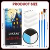 Black White Light Blue Face & Body Paint - Blendable Facepaint Foundation with Sponge & Brush for Skin, Professional Halloween Face Make-up Kit for Sally Face Avatar Smurf Corpse Bride Pale Costume view 2