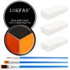 Black Red Orange Face & Body Paint - Blendable Facepaint Foundation with Sponge & Brush for Skin, Professional Halloween Face Make-up Kit for Scarecrow Tiger Devil Pumpkin Fox Lion Costume view 1