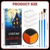 Black Red Orange Face & Body Paint - Blendable Facepaint Foundation with Sponge & Brush for Skin, Professional Halloween Face Make-up Kit for Scarecrow Tiger Devil Pumpkin Fox Lion Costume view 2