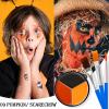Black Red Orange Face & Body Paint - Blendable Facepaint Foundation with Sponge & Brush for Skin, Professional Halloween Face Make-up Kit for Scarecrow Tiger Devil Pumpkin Fox Lion Costume view 3