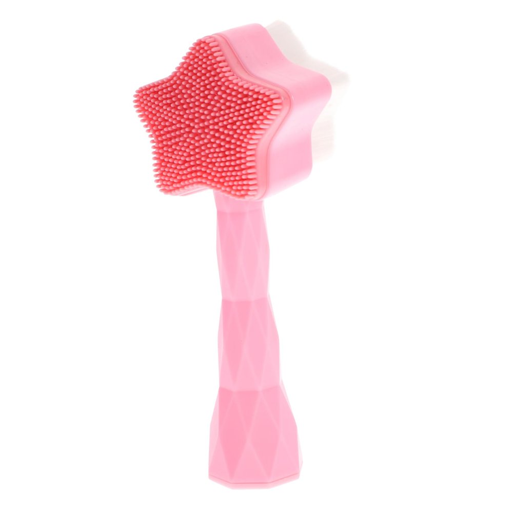 CALLARON Portable Silicone Facial Cleansing Brush for Women Soft Skin Care Massage Tool with Ergonomic Handle Lightweight and Durable Pink Face Cleaner for Home and Travel Use