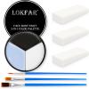 Black White Grey/Gray Face & Body Paint - Blendable Facepaint Foundation with Sponge & Brush for Skin, Professional Halloween Face Make-up Kit for Pale Zombie Skeleton Skull Mime Ghost Goth Costume view 1