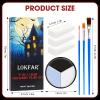 Black White Grey/Gray Face & Body Paint - Blendable Facepaint Foundation with Sponge & Brush for Skin, Professional Halloween Face Make-up Kit for Pale Zombie Skeleton Skull Mime Ghost Goth Costume view 2