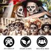 Black White Grey/Gray Face & Body Paint - Blendable Facepaint Foundation with Sponge & Brush for Skin, Professional Halloween Face Make-up Kit for Pale Zombie Skeleton Skull Mime Ghost Goth Costume view 4