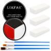 Black White Red Face & Body Paint - Blendable Facepaint Foundation with Sponge & Brush for Skin, Professional Halloween Face Make-up Kit for Zombie Clown Vampire Skeleton Skull Joker Costume view 1