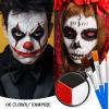 Black White Red Face & Body Paint - Blendable Facepaint Foundation with Sponge & Brush for Skin, Professional Halloween Face Make-up Kit for Zombie Clown Vampire Skeleton Skull Joker Costume view 3