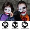 Black White Red Face & Body Paint - Blendable Facepaint Foundation with Sponge & Brush for Skin, Professional Halloween Face Make-up Kit for Zombie Clown Vampire Skeleton Skull Joker Costume view 4