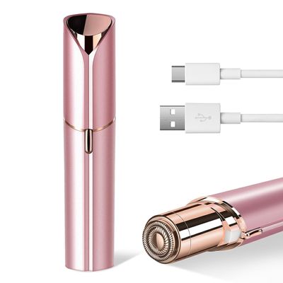 Removal Shaver for Women|USB Rechargeable Waterproof Eyebrow Face Razor Trimmer for Lips|Body|Arms Electronic Facial Hair Remover Shaver(White and Gold) (Assorted)