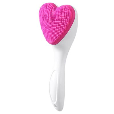 Beatifufu Silicone Face Cleaning Brush Heart Shape Manual Facial Cleansing Brush for Women Soft Silicone Face Washing Tool Deep Cleansing Exfoliator Skin Care