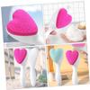 Beatifufu Silicone Face Cleaning Brush Heart Shape Manual Facial Cleansing Brush for Women Soft Silicone Face Washing Tool Deep Cleansing Exfoliator Skin Care view 3
